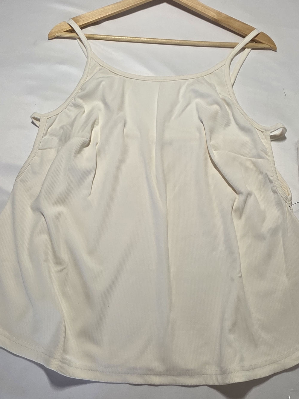 Phoenix Activewear Open Side Cami Cream Ribbed Tank Top 2X NWT